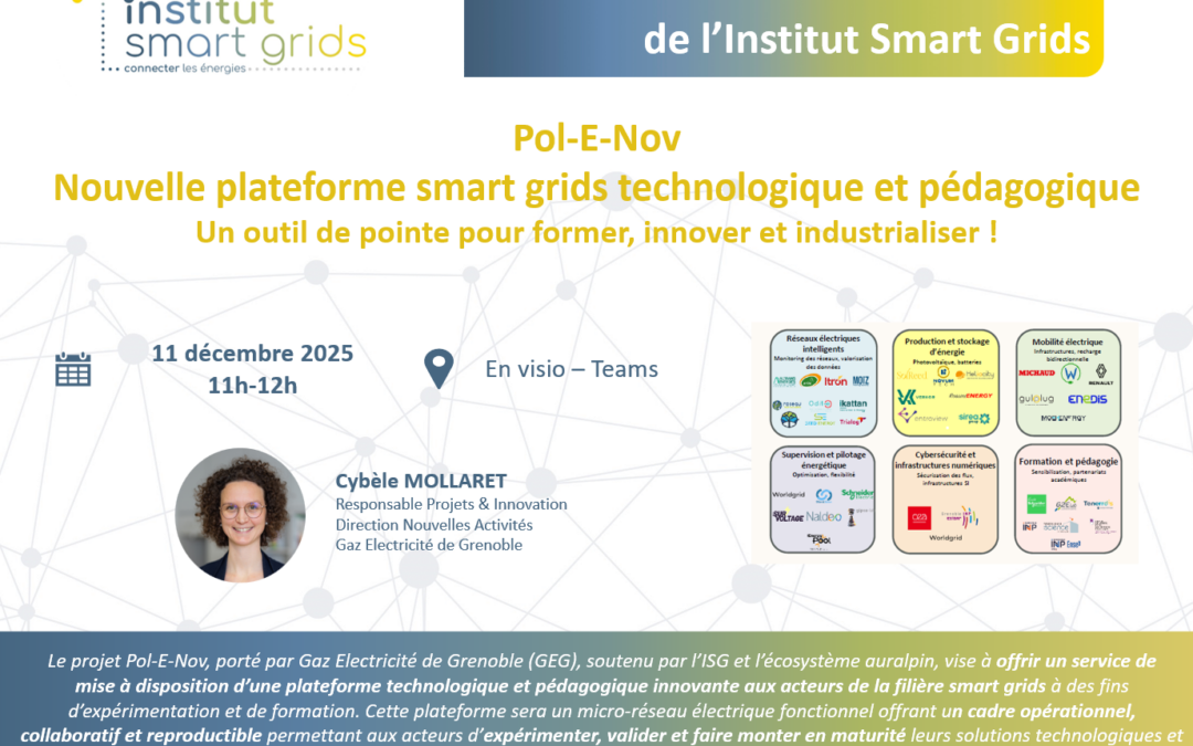 Rendez-Vous de l’ISG – Pol-E-Nov : Nouvelle plateforme smart grids technologique et pédagogique